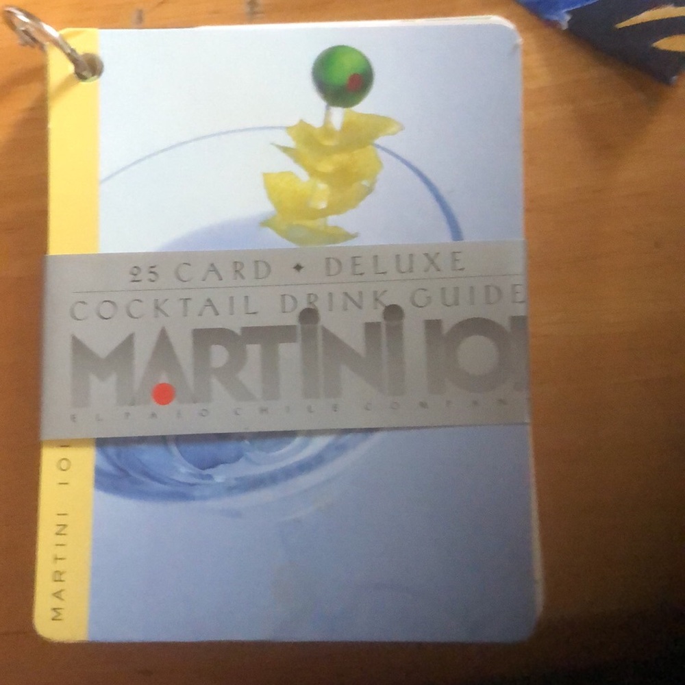 Martini handbook and martini strainer